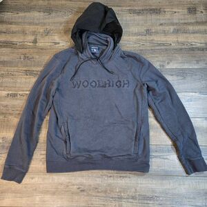 Woolrich hidden zip away hoodie cotton sweat shirt men's xs or fit women small-m